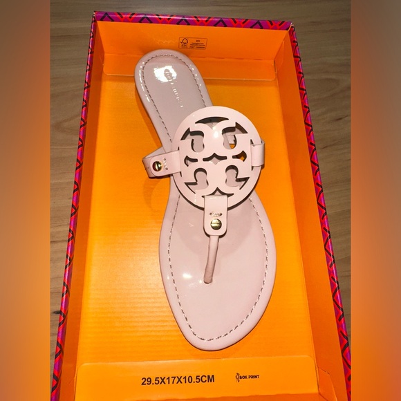 Tory Burch Miller Patent Sandal Sea Shell Pink Sandals - Picture 9 of 12